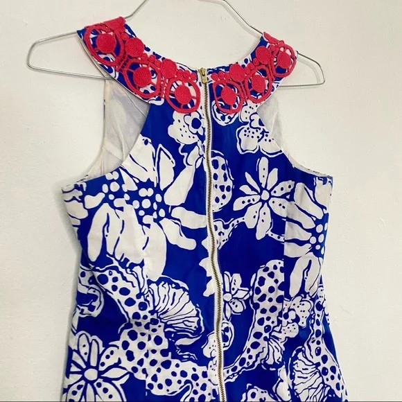 Lily Pulitzer Floral Blue and Red Sleeveless Dress - Picture 5 of 11